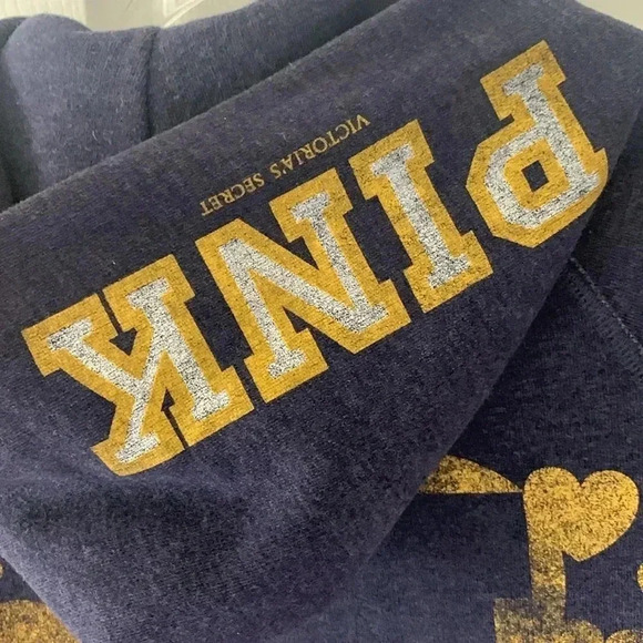 Victoria’s Secret pink navy blue Michigan Wolverines sweatsuit set size small - Picture 14 of 16